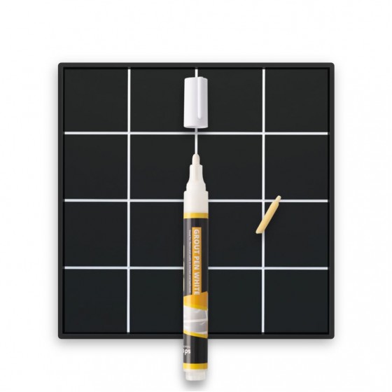White Grout Pen for Tile & Grout Repair - Waterproof Paint Marker 3mm