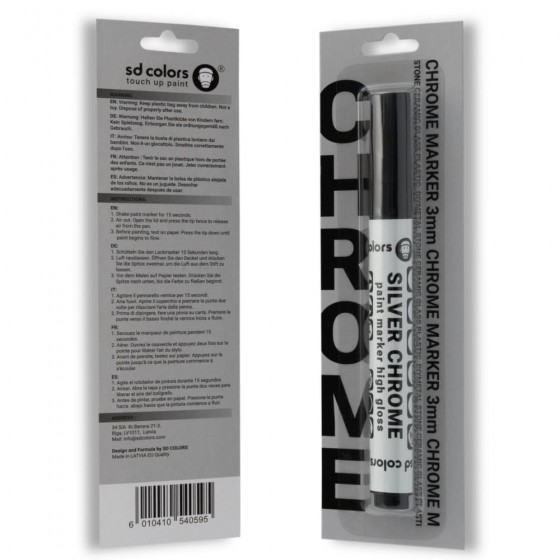 Silver Chrome Paint Marker - High Gloss Mirror Effect for Smooth Surfaces