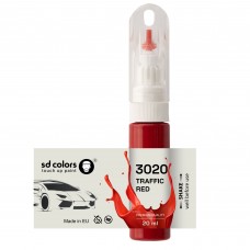 Touch Up Paint 20ml TRAFFIC RED 3020 for RAL Scratch and Chip Repair Brush